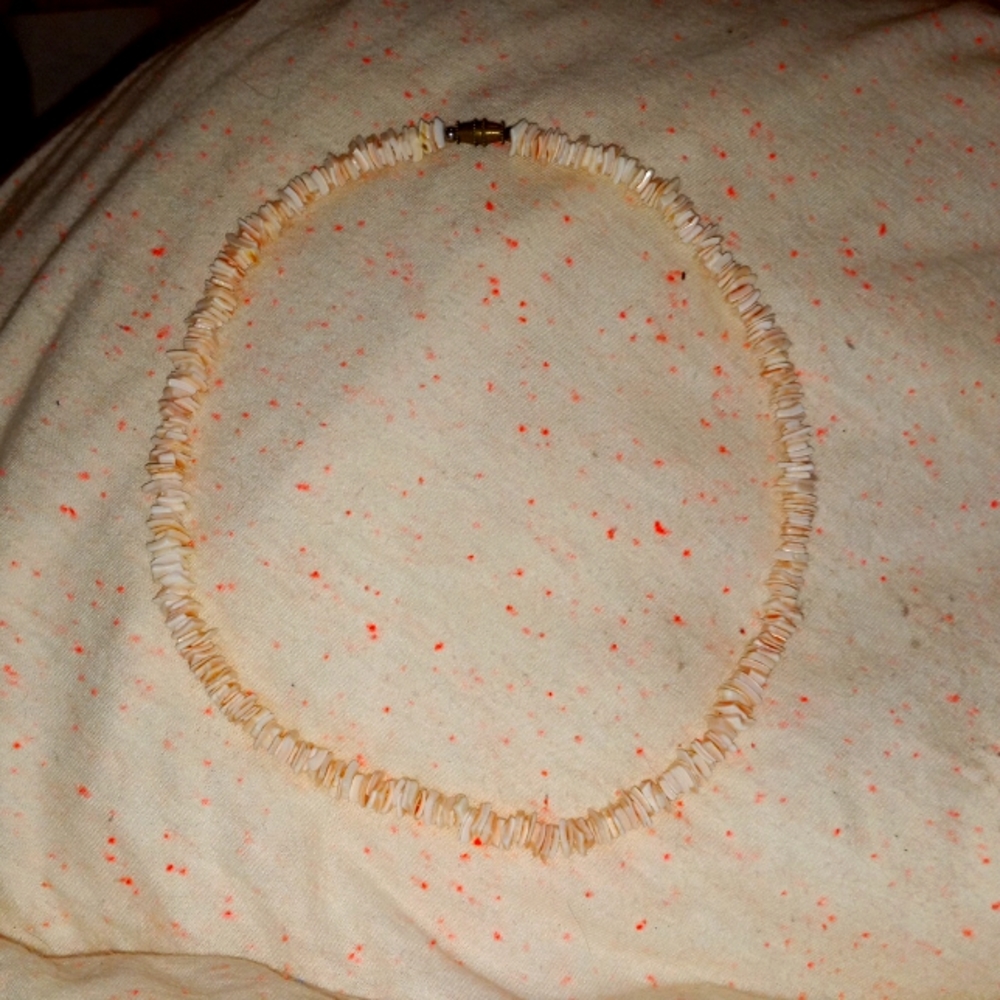GENTLY WORN pink puka shell necklace